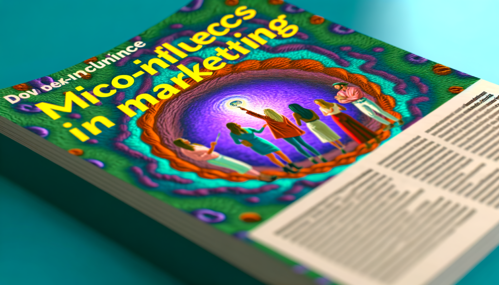Capa do livro "Micro-influencers in Marketing" de Dov Deklinc, apresentando ilustrações coloridas de várias pessoas interagindo e um elemento visual que representa uma conexão global.
