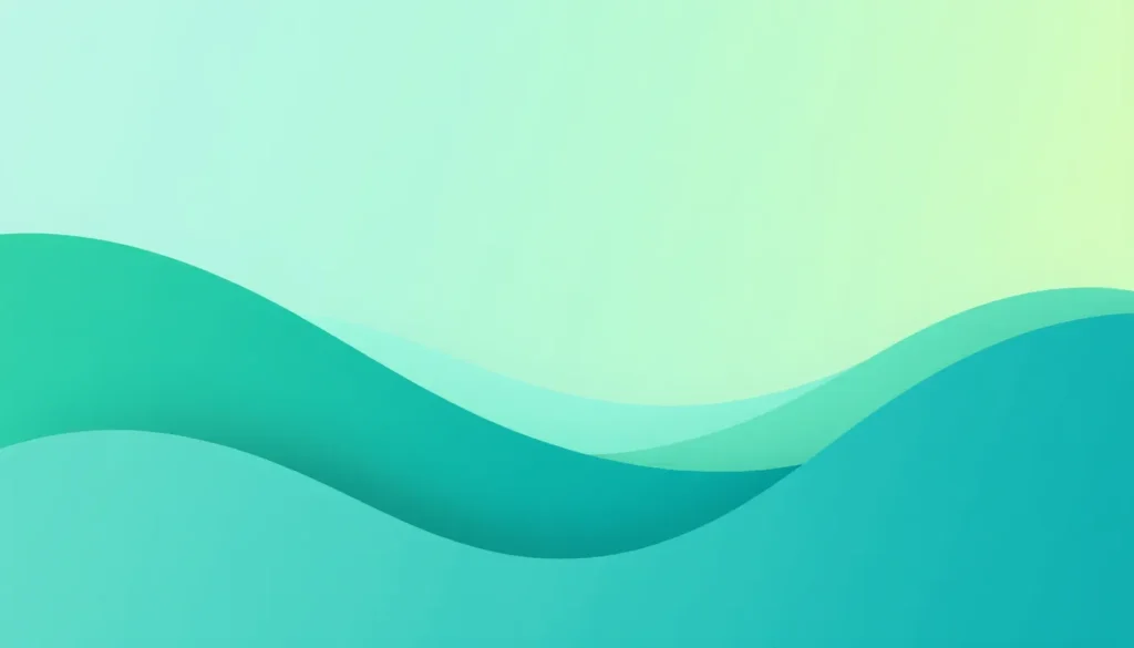 Fundo em tons de azul e verde com formas onduladas, criando um efeito suave e moderno, ideal para design gráfico e web.